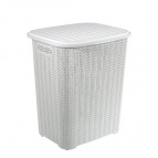 Корзина для белья "Вязь" 60л (белый)