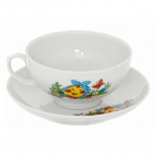 Чашка чайная с блюдцем 220 см3 Веселый колобок Рубин