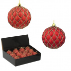 Украшение новогоднее Шар "Золотая сетка", набор из 12 шт, L43 W33 H10 D10 см. Полимерный материал