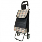 DT-120 Тележка багажная 50кг, МЕТАЛ. колеса, черный с бежевым(10)