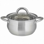 WEBBER BE-352/2 Кастрюля из нерж стали со стеклянной крышкой (d=18; 2,8 л) (6)