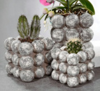 540563 Кашпо керам. квадрат. Hermes antique stone 12,5*12,5 h12,5 см под камень (ш/к 5223)