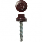 Саморезы ЗУБР для крепления кровель. матер. к дерев. обреш., цвет RAL 3005 "темно-красн.", оцинк., 4,8x65мм, 180шт