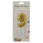 Свеча для торта "Цифра 9", L3,5 W1 H10 см