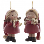 Фигурка декоративная подвесная "Девочка", L5 W5 H10 см, 2в.