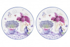 Набор тарелок для десертов 19*19*2 см. 2 пр. "Лаванда" NEW BONE CHINA