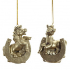 Фигурка декоративная подвесная"Лошадка", L5 W3 H7,5 см, 2в.