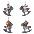 Фигурка декоративная подвесная "Ангел/ Дед Мороз",  L6 W4 H6,5 см, 4в.