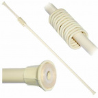 Карниз для занавески в ванную комнату раздвижной 210 см в комплекте с кольцами (бежевый)