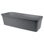Балконный ящик "Ротанг" 63см с дренажем (серый)