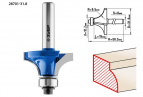 Фреза кромочная калевочная №1, D= 31,8мм, рабочая длина-15мм, радиус-9,5мм, хв.-8мм, d-12,7мм, ЗУБР Профессионал