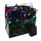 Электрогирлянда комн. (бахрома), L1 H1м, 80 разноцветных LED ламп 4W, 8 реж.свеч, шнур зеленый 1,5 м