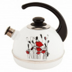 Чайник эмал 3,5л конс/руч белый полевые маки