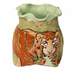 Мешочек с тигром кашпо декоративное 14*11*9 см  0,6 л ( )