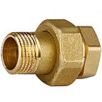 Соединитель GENERAL FITTINGS прямой с накидной гайкой, латунь, ш/ш, 1/2"