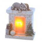 Фигурка декоративная "Камин" (АААх2, не вход.), L14,5 W8,5 H17,5 см