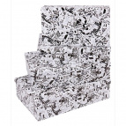 Набор прямоугольных коробок 4 в 1 Газетные вырезки (30 х 20 х 8-24 х 14 х 5 см) КОР-8445