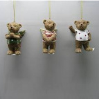 Изделие декоративное подвесное "Мишка",  H8 см, 3в