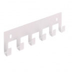 Вешалка настенная 6 крючков на холдере (белый)