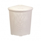 Корзина для белья "Ротанг" 60л угловая (слоновая кость)