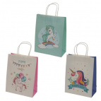 Пакет подарочный (бумага, плотность 120г/м2, блок 12шт), L21,5 W10 H28 см, 3в.