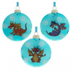 Украшение новогоднее "Шар" (min 12), L10 W2 H10 см, 3в.   Стеклянный