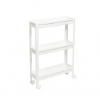 Этажерка VIKEA узкая 3-х ярусная на колесах (белая)