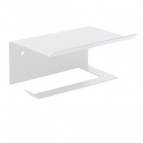 Держатель для туалетной бумаги с полкой (белый)