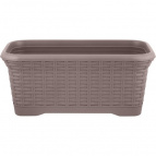 Горшок прямоугольный InGreen Rattan 40 см, 7 Л, съемный поддон, французский платан