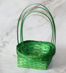 Набор корзин плетеных (бамбук), D19xH9/32см, D22xH9.5/34см, D25xH10/36см, 3шт. зеленый(ш/к 4972) М