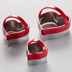 Набор кулинарных форм 3 шт., т.красный, 8, 6 и 5 см "Сердечки"