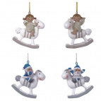 Фигурка декоративная подвесная "Ангел/Дед Мороз", L5,5 W2 H6 см, 4в.