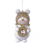 Фигурка декоративная подвесная "Снеговик",  L6 W4 H10 см