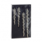 Украшение новогоднее "Сосулька" набор из 4-х шт, L12 W2,5 H22 см