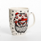 СОВА, кружка 350мл, МИКС 2 ДЕКОРА, NEW BONE CHINA, упаковка - гофрокороб