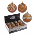 Украшение новогоднее "Шар", набор из 12-ти шт, D 8 см Полимерный материал