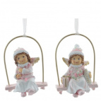 Изделие декоративное подвесное "Девочка на качелях", 2 в., L5 W4,5 H7 см, 2в.