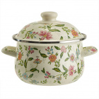 MetaLLoni EM-1505 Кастрюля эмалированная с эмалированной крышкой 2,0 л,d=18см,"Прованс"(6)