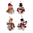 Изделие декоративное подвесное "Снеговик", L8 W1 H6 см, 4в.