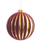 Украшение новогоднее Шар "Красный бархат", L11 W11 H12,5 см   Стеклянный