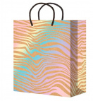 Пакет подарочный из крафт 18х23х10 см (craft M) Разноцветная зебра, 130 г ППК-4387