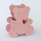 Ящик для декора "Медведь" малый, цвет: розовый
