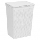 Корзина для белья "Лофт" с крышкой 60л (белый)