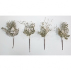 Новогоднее украшение Цветок, H 17 см, 4в. (без инд.упаковки)