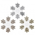 Изделие декоративное подвесное "Снежинка", L27 W0,5 H27 см, 3в.