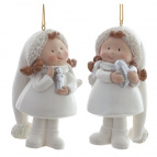 Фигурка декоративная подвесная "Девочка", L5,5 W5,5 H9,5 см, 2в.