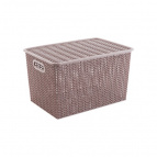 Корзинка "Вязь" 14л 350х245х205 мм с крышкой (розовый нюд)
