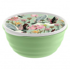 Миска "Latina" 3,2л с крышкой с декором (зеленый)