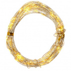 Электрогирлянда (60 светодиодов, теплый белый, 1 режим свечения,серебристый шнур, 1 W), L 6м , на ба