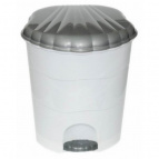 Ведро для мусора с педалью 7л (бело-серый)